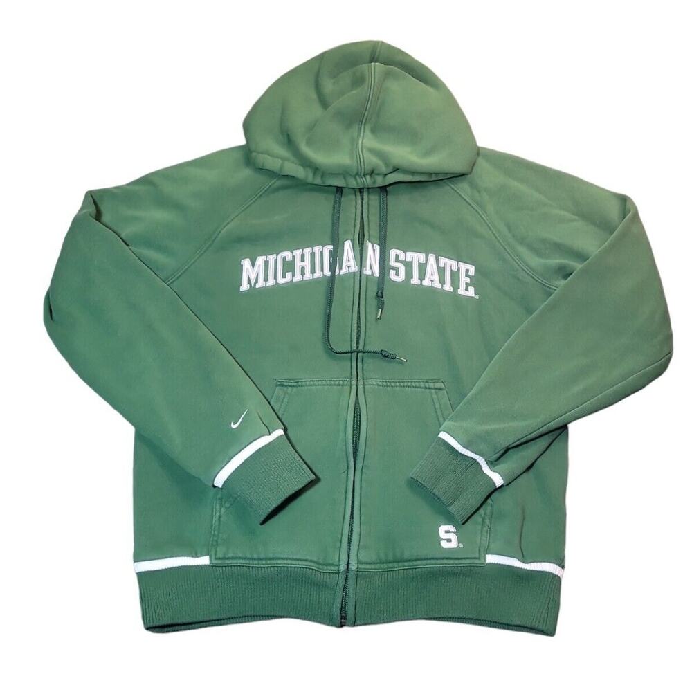 Nike Michigan State Full Zip Hoodie YM Green Retro